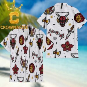 Stranger Things Hellfire Club Logo Pattern Hawaiian Shirt
