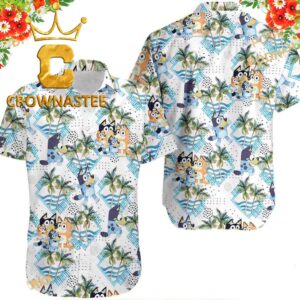 Bluey Chilli Coconut Tree Summer Vibe Hawaiian Shirt
