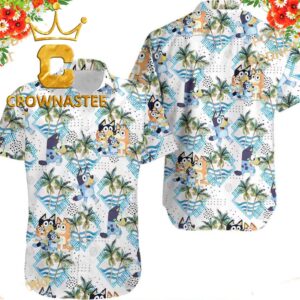 Bluey Chilli Coconut Tree Summer Vibes Hawaiian Shirt