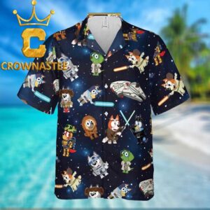 Bluey Star Wars Pattern Hawaiian Shirt