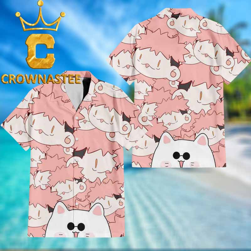 Jujutsu Kaisen Itadori Yuji Head Cat Pattern Regular Hawaiian Shirt
