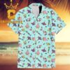 Spongebob Gary Summer Vibes Pattern Blue Hawaiian Shirt