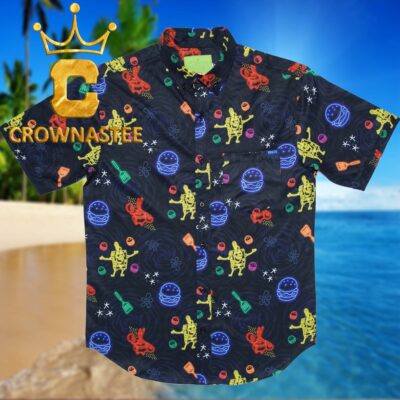 Spongebob Pretty Patties Neon Pattern Hawaiian Shirt