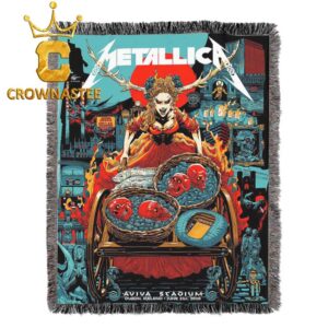 Metallica Aviva Stadium 2026 Dublin Ireland June 21st Hooded Fleece Woven Blanket Tapestry