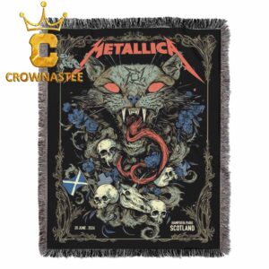 Metallica Hampden Park Glasgow 2026 Scotland Exclusive Limited Hooded Fleece Woven Blanket Tapestry