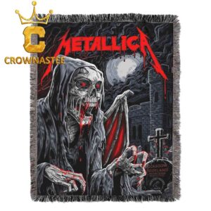 Metallica Hampden Park Glasgow 2026 Scotland June 25th Hooded Fleece Woven Blanket Tapestry