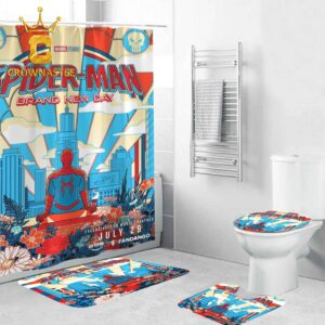 Spider Man Brand New Day Exclusive Bathroom Mat Set Shower Curtain