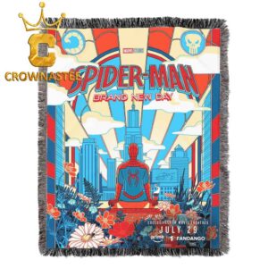 Spider Man Brand New Day Exclusive Poster Hooded Fleece Woven Blanket Tapestry