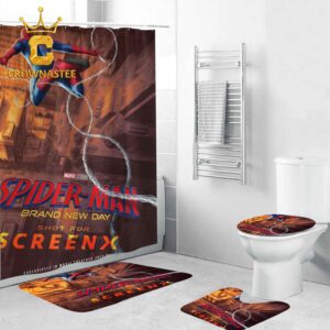 Spider Man Brand New Day Screen X 2026 Marvel Studio Bathroom Mat Set Shower Curtain