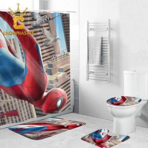 Spider Man Brand New Day Ultra AVX 2026 Marvel Studio Bathroom Mat Set Shower Curtain