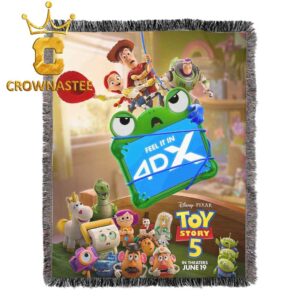 Toy Story 5 Disney Movie 2026 4DX Hooded Fleece Woven Blanket Tapestry