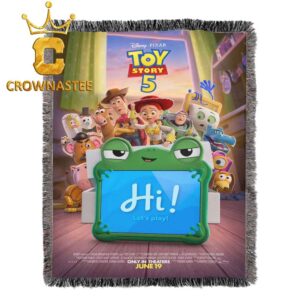 Toy Story 5 Disney Movie 2026 Hi Let’s Play Hooded Fleece Woven Blanket Tapestry