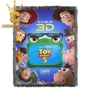 Toy Story 5 Disney Movie 2026 June 19th In 3D Hooded Fleece Woven Blanket Tapestry