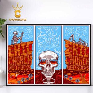 Eric Church Red Rocks Amphitheatre 2025 Morrison CO August 9th 10th Home Decor Poster Canvas