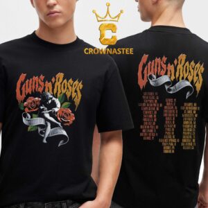 Guns N’ Roses World Tour Dates 2026 Angle Washed Two Sided T-Shirt