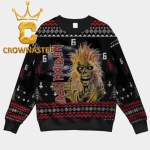 Iron Maiden Album Eddie Christmas Pattern Ugly Sweater