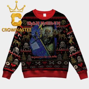 Iron Maiden No Prayer For The Dying Album Christmas Ugly Sweater