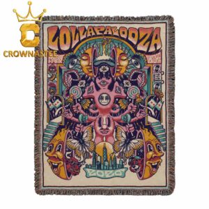Lollapalooza 2026 Poster Woven Blanket Hooded Fleece Tapestry