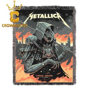 Metallica London Stadium 2026 England Night 2 July 5th M72 World Tour Hooded Fleece Woven Blanket Tapestry