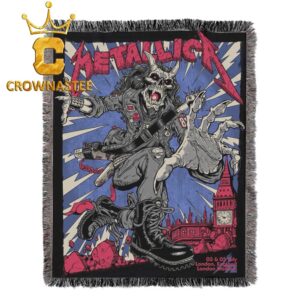 Metallica London Stadium England 2026 Limited Pop Up Hooded Fleece Woven Blanket Tapestry