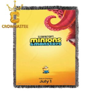 Minions And Monsters 2026 Movie Hooded Fleece Woven Blanket Tapestry