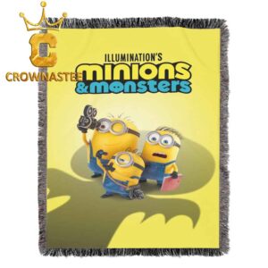 Minions And Monsters 2026 Movie Illumination Hooded Fleece Woven Blanket Tapestry