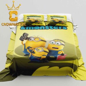 Minions And Monsters 2026 Movie Illumination Pillow Cover Bedding Set
