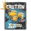 Minions And Monsters Movie 2026 Choose Chaos Hooded Fleece Woven Blanket Tapestry