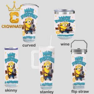 Minions And Monsters Movie 2026 Make Everyday Masterpiece Wine Stanley Flip Straw Cup Tumbler