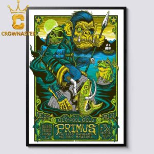 Primus Claypool Gold The Fox Theater 2024 Oakland CA December 30th 31st Home Decor Poster Canvas