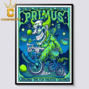 Primus The Fox Theater 2025 Oakland CA December 30th 31st Home Decor Poster Canvas