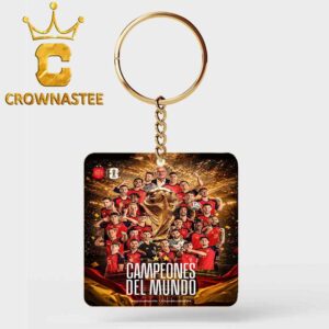 Spain 2026 FIFA World Cup Champions Campeones Del Mundo Acrylic Wood Keychain