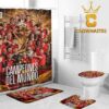 Spain 2026 FIFA World Cup Champions Bathroom Mat Set Shower Curtain Spain 2026 FIFA World Cup Champions Bathroom Mat Set Shower Curtain