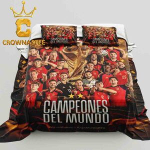 Spain 2026 FIFA World Cup Champions Campeones Del Mundo Pillow Cover Bedding Set
