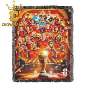 Spain 2026 FIFA World Cup Champions Hooded Fleece Woven Blanket Tapestry