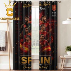 Spain 2026 FIFA World Cup Final Champions History Pride Glory Time Home Decor Window Curtain