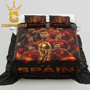 Spain 2026 FIFA World Cup Final Champions History Pride Glory Time Pillow Cover Bedding Set