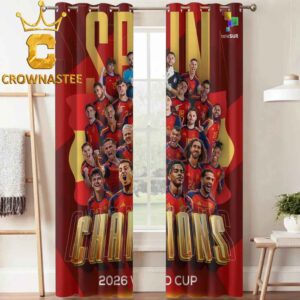 Spain 2026 FIFA World Cup Final Champions Home Decor Window Curtain