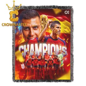 Spain FIFA World Cup Champions 2026 Ferran Torres Hooded Fleece Woven Blanket Tapestry