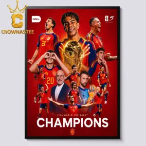 Spain FIFA World Cup Champions 2026 Home Decor Poster Canvas