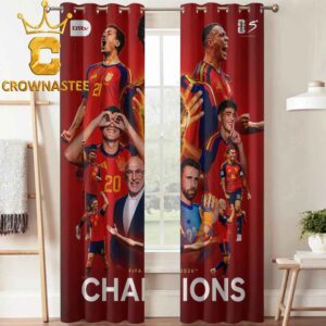 Spain FIFA World Cup Champions 2026 Home Decor Window Curtain
