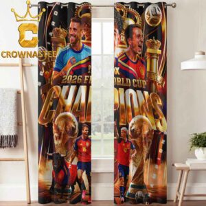 Spain FIFA World Cup Final Champions 2026 Home Decor Window Curtain