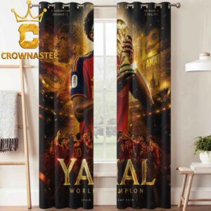 Spain Lamine Yamal 2026 FIFA World Cup Final Champions Home Decor Window Curtain