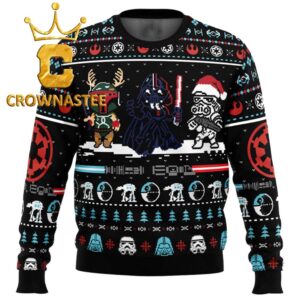 Star Wars Dark Vader Storm Trooper Boba Fett Christmas Ugly Sweater