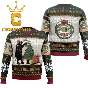 Star Wars Jingle All The Way Mandalorian Christmas Ugly Sweater