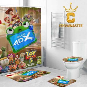 Toy Story 5 Disney Movie 2026 4DX Bathroom Mat Set Shower Curtain