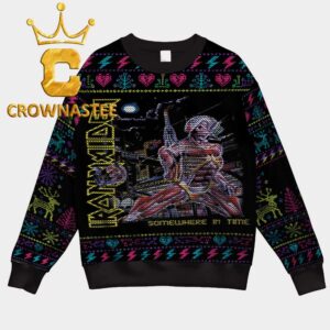 iIon Maiden Somewhere In Time Christmas Ugly Sweater