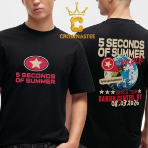 5 Seconds Of Summer Darien Lake Amphitheater NY 2026 August 3rd Two Sided T-Shirt