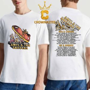 Amyl And The Sniffers 2026 Tour Dates Cartoon Two Sided T-Shirt