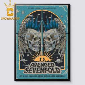 Avenged Sevenfold Movistar Arena 2026 Tour Buenos Aires Argentina February 3rd Home Decor Poster Canvas